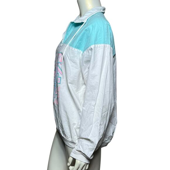 Vintage 90s Cotton Fitz Desert Cactus Windbreaker Southwestern Aztec Pastel XL - Picture 5 of 9